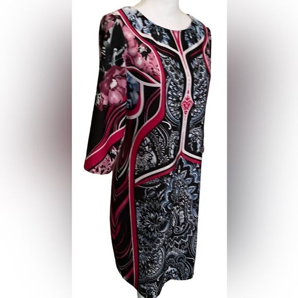 Tiana B. black and red 3/4 sleeve shift dress - Picture 2 of 6